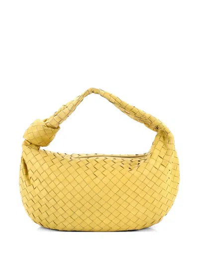 Pre-owned Bottega Veneta Bv Jodie Intrecciato Nappa Medium Hobo Bag In Yellow