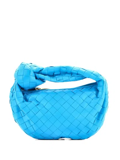 Pre-owned Bottega Veneta Bv Jodie Intrecciato Nappa Mini Hobo Bag In Blue