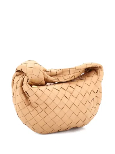 Pre-owned Bottega Veneta Bv Jodie Intrecciato Nappa Mini Hobo Bag In Neutral