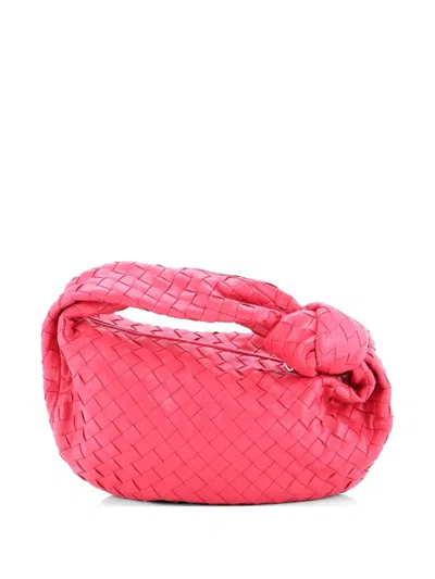 Pre-owned Bottega Veneta Bv Jodie Intrecciato Nappa Teen Hobo Bag In Pink