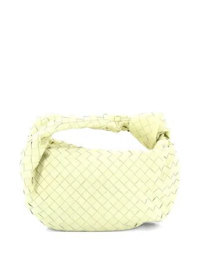 Pre-owned Bottega Veneta Bv Jodie Intrecciato Suede Teen Hobo Bag In Yellow