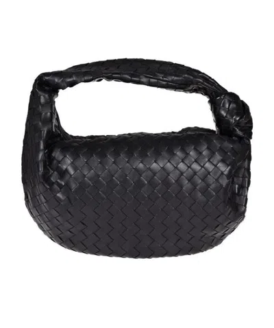 Bottega Veneta Jodie Intrecciato Leather Top Handle Bag In Black