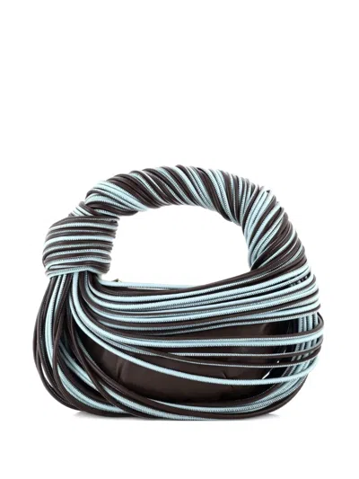 Pre-owned Bottega Veneta Bv Jodie Tubular Leather Mini Hobo Bag In Blue