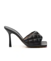Bottega Veneta 90mm Padded Quilted Leather Sandals In Black