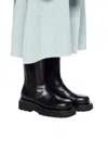 Bottega Veneta Polished Finish Black Ankle Boots With Elastic Side Panels In Black