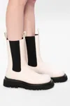 Bottega Veneta Chelsea Leather Ankle Boots In Cream