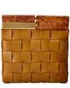 Bottega Veneta Bv Snap Intrecciato Leather Clutch