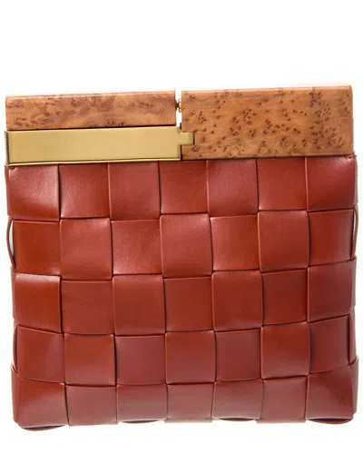 Bottega Veneta Bv Snap Intrecciato Leather Clutch