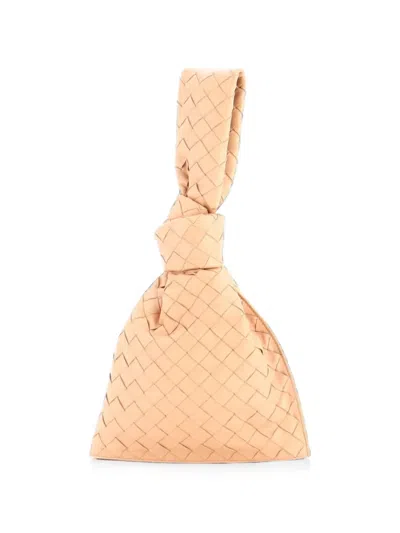 Pre-owned Bottega Veneta Bv Twist Bag Intrecciato Nappa Mini Clutch Bag In Neutrals