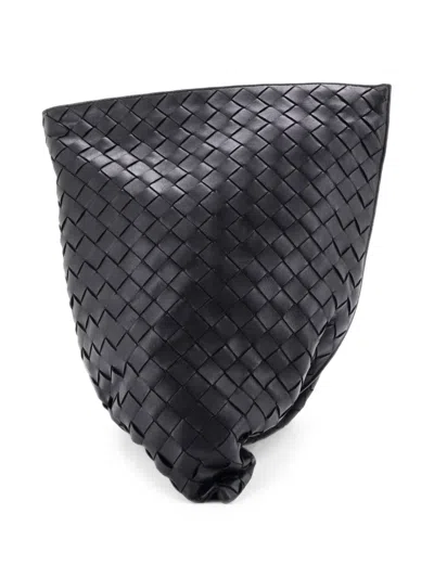 Pre-owned Bottega Veneta Bv Twist Bag Intrecciato Nappa Satchel In Black