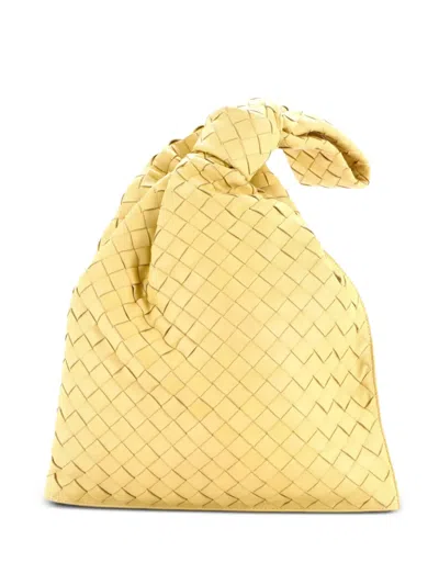 Pre-owned Bottega Veneta Bv Twist Bag Intrecciato Nappa Satchel In Yellow