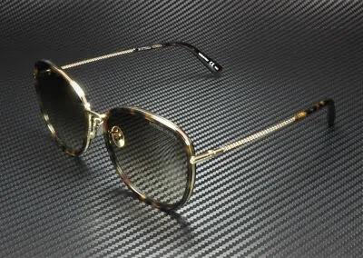 Pre-owned Bottega Veneta Bv0220sk 002 Round Oval Havana Brown 59 Mm Women's Sunglasses In Gradient Brown