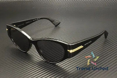 Pre-owned Bottega Veneta Bv1002s 001 Cat Eye Acetate Black Grey 55 Mm Women's Sunglasses In Gray