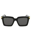 Bottega Veneta Grey Square Ladies Sunglasses Bv1005s 001 53 In Black