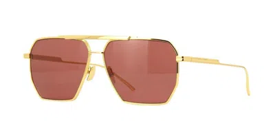 Pre-owned Bottega Veneta Bv1012s Gold/red (005) Sunglasses