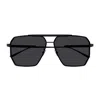 Bottega Veneta Bv1012s Linea Minimalist 001 Black Grey Sunglasses In Black