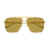 Bottega Veneta Bv1012s Linea Minimalist 008 Gold Brown Sunglasses In Gold