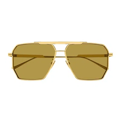 Bottega Veneta Bv1012s Linea Minimalist Sunglasses In Gold