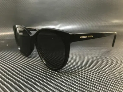 Pre-owned Bottega Veneta Bv1022sk 001 Black Cat Eye 55 Mm Women's Sunglasses In Gray