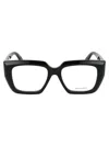 Bottega Veneta Black Acetate Optical Glasses In Black-black-transparent