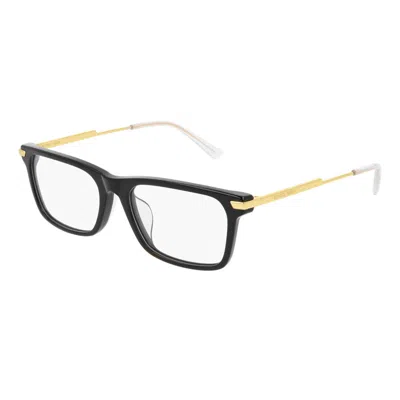 Bottega Veneta Bv1040oa001 Rectangle Full Rim Eyeglasses In Black