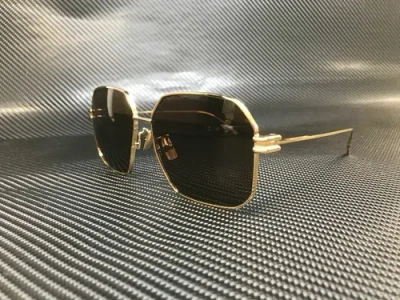 Pre-owned Bottega Veneta Bv1047s 002 Gold Square 59 Mm Women's Sunglasses In Brown