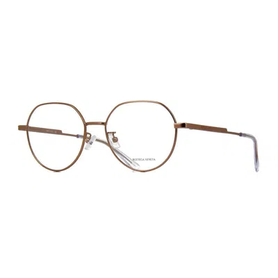 Bottega Veneta Bv1076oa001 Round Metal Eyeglasses In Gold