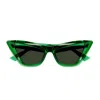 Bottega Veneta Bv1101s Pointed Cat Eye Sunglasses In Green