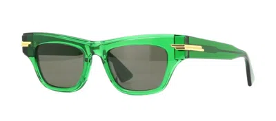 Pre-owned Bottega Veneta Bv1122s Green Crystal/green (004) Sunglasses