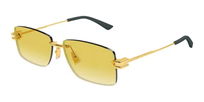 Bottega Veneta Bv1126s 006 Men's Sunglasses Gold Size 58