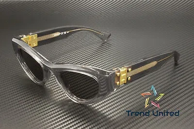 Pre-owned Bottega Veneta Bv1142s 001 Cat Eye Acetate Grey 49 Mm Women's Sunglasses In Gray