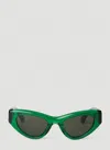 Bottega Veneta Bv1142s Cat Eye Sunglasses In Green