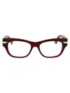 Bottega Veneta Bv1152o Glasses In 003 Burgundy Burgundy Transparent