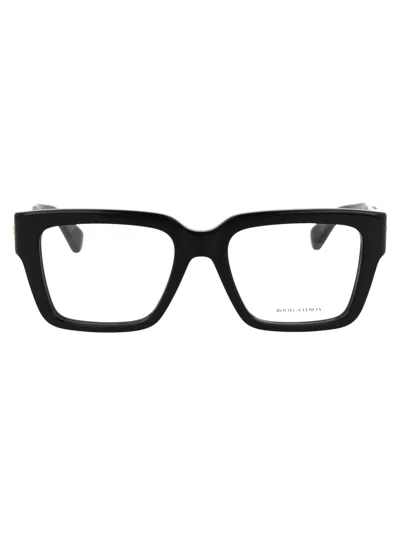 Bottega Veneta Bv1153o Glasses In 005 Black Black Transparent