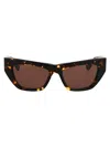 Bottega Veneta New Triangle Cat Eye Sunglasses In 002 Havana Havana Brown