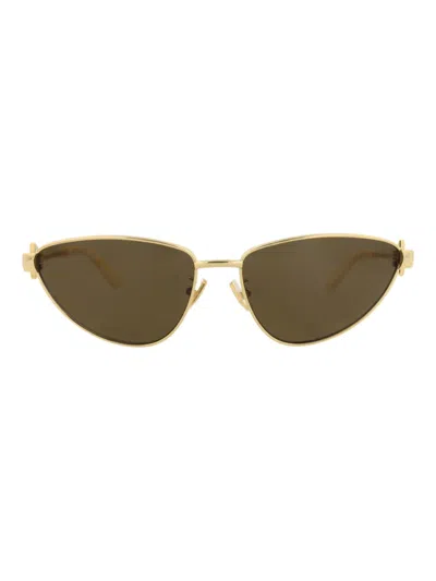 Bottega Veneta Bv1186s Sunglasses In 70043 - Gold Gold Brown