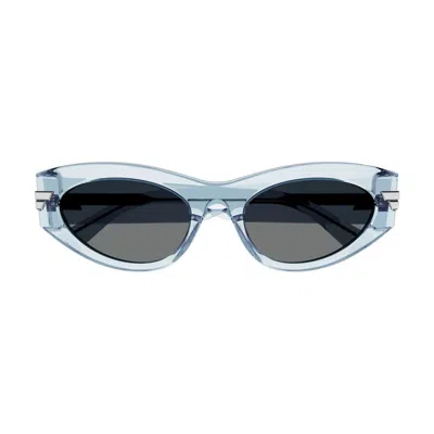 Bottega Veneta Bv1189s003 Cat-eye Crystal Sunglasses In Blue