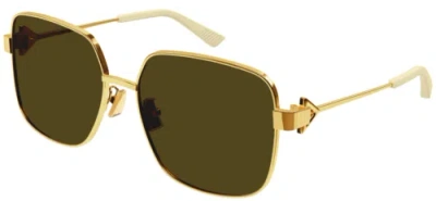 Pre-owned Bottega Veneta Bv1199s-002 Gold Brown