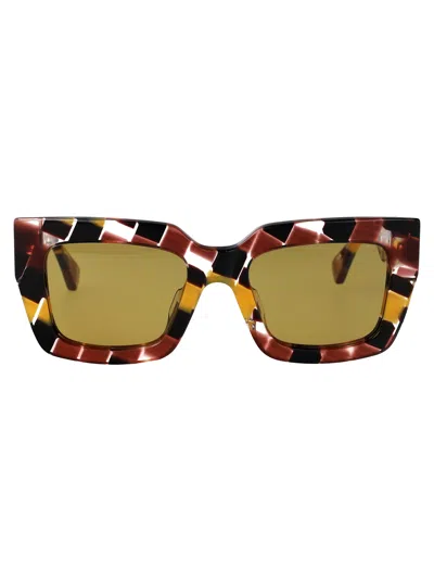 Bottega Veneta Bv1212s Sunglasses In Multicolor-multicolor-yellow