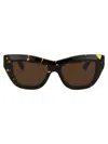 Bottega Veneta Havana Acetate Sunglasses In 002 Havana Havana Brown