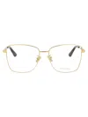 Bottega Veneta Gold Gold Transparent Metal Glasses In Gold