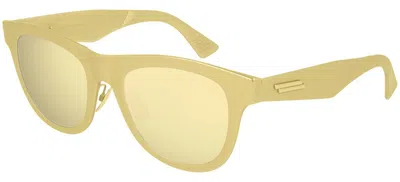 Pre-owned Bottega Veneta Bv1240s Gold/grey (001) Sunglasses In Gray