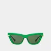 Bottega Veneta Women's Cat Eye Sunglasses In Green