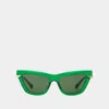 Bottega Veneta Women's Cat Eye Sunglasses In Green