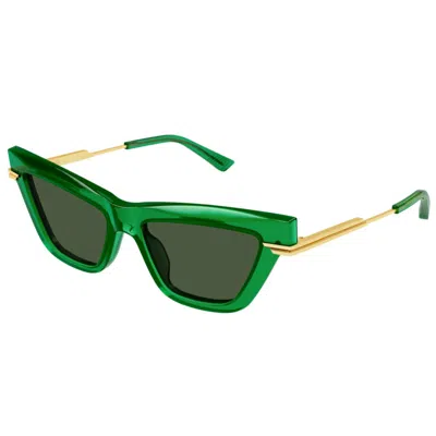 Bottega Veneta Logo Sunglasses In Green