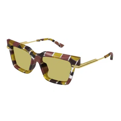 Bottega Veneta Bv1242s Sunglasses In Multicolor-gold-yellow