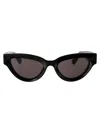 Bottega Veneta Black Sharp Cat-eye Sunglasses In 001 Black Black Grey