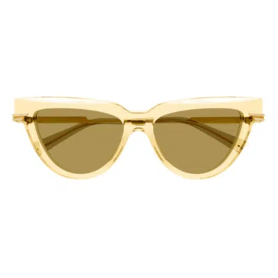 Bottega Veneta Logo Metal Alloy & Acetate Cat-eye Sunglasses In Yellow