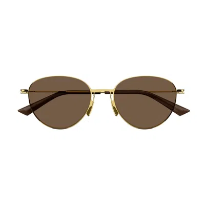 Bottega Veneta Bv1268s 002 Sunglasses In Gold