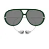Bottega Veneta Bv1273s Linea Unapologetic 008 Green Silver Grey Sunglasses In Green